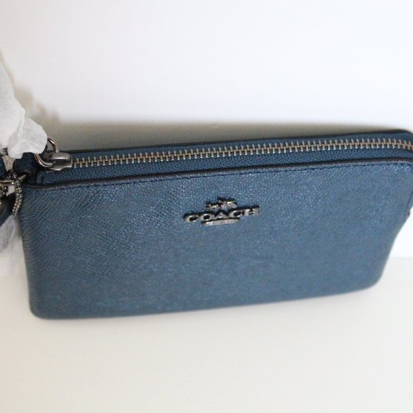 NWT Coach Polished Pebble Leather Small Zip Top Wristlet - Picture 4 of 6